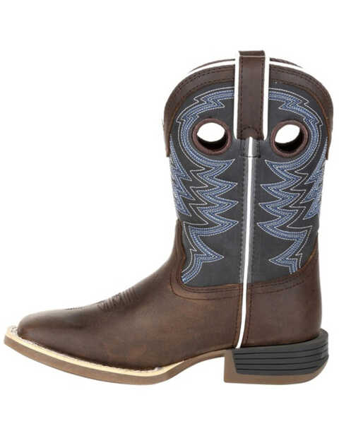 Image #3 - Durango Boys' Lil Rebel Pro Western Boots - Square Toe, Brown/blue, hi-res