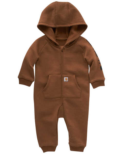 Carhartt Infant Boys' Fleece Zip Front Long Sleeve Coverall , Medium Brown, hi-res