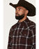 Image #2 - Moonshine Spirit&reg;&nbsp;Men's Oklahoma Plaid Print Long Sleeve Snap Flannel Shirt, Burgundy, hi-res