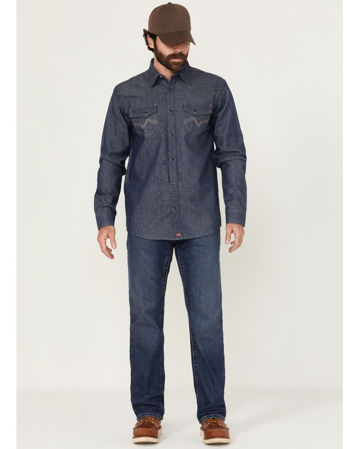 Ariat Men's FR M4 Medium Wash Relaxed Basic Bootcut Jeans, Denim, hi-res