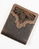 Cody James Men's Brown Ostrich Bifold Tooled Wallet, Brown, hi-res