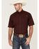 Image #1 - Ariat Men's VentTEK Outbound Short Sleeve Button-Down Shirt - Big, Burgundy, hi-res