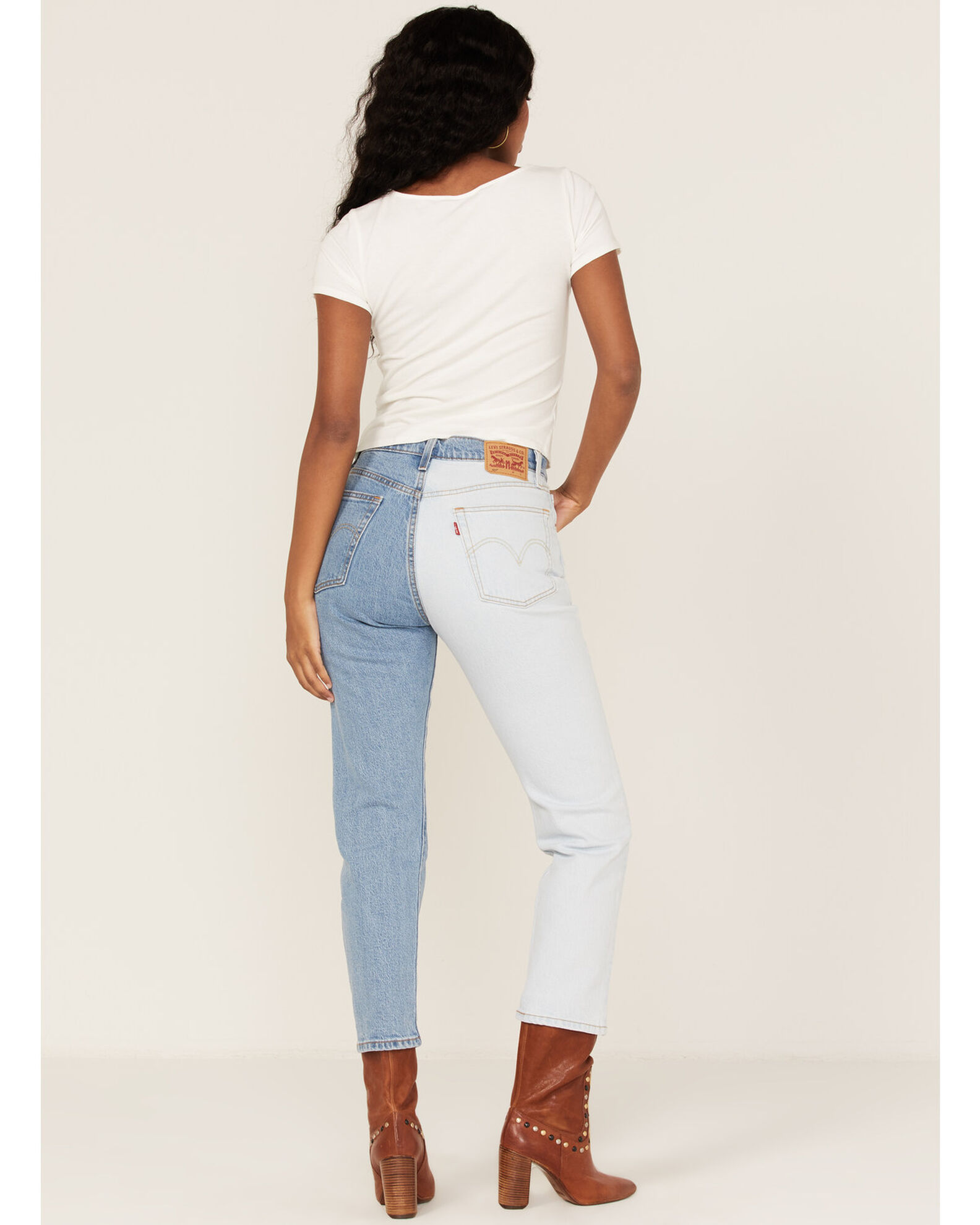 Levi s Women s 501 Original Selvedge Two Tone High Rise Cropped Jeans Boot Barn