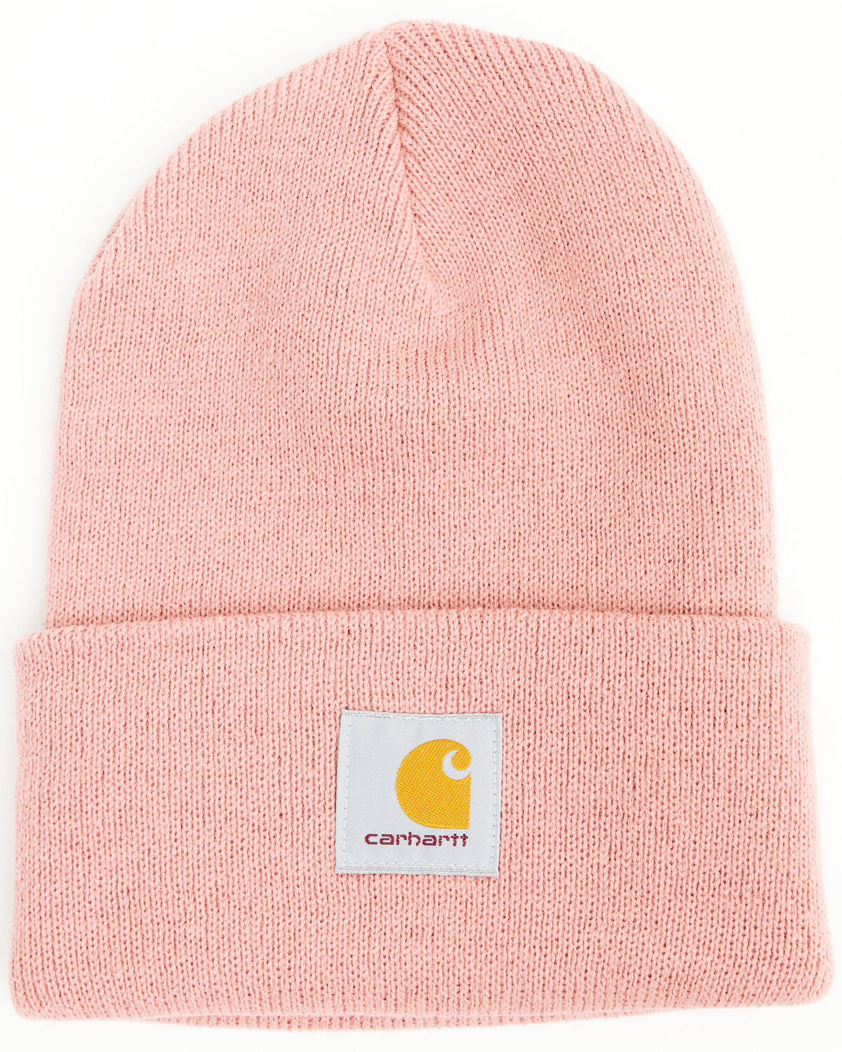 Image #1 - Carhartt Women's Knit Cuffed Logo Beanie, Rose, hi-res