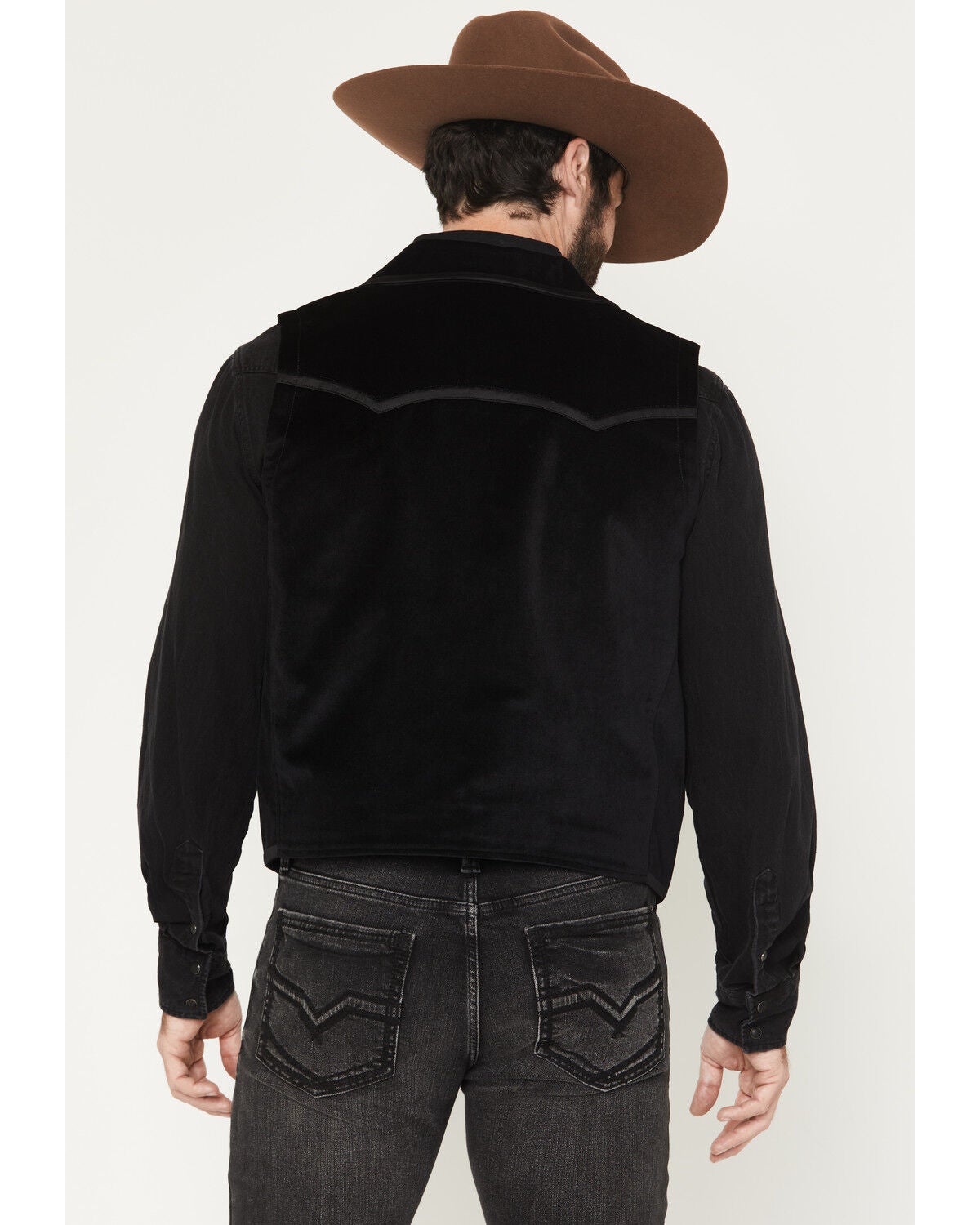 Image #4 - Moonshine Spirit&reg; Men's Single Breasted Velvet Vest, Black, hi-res