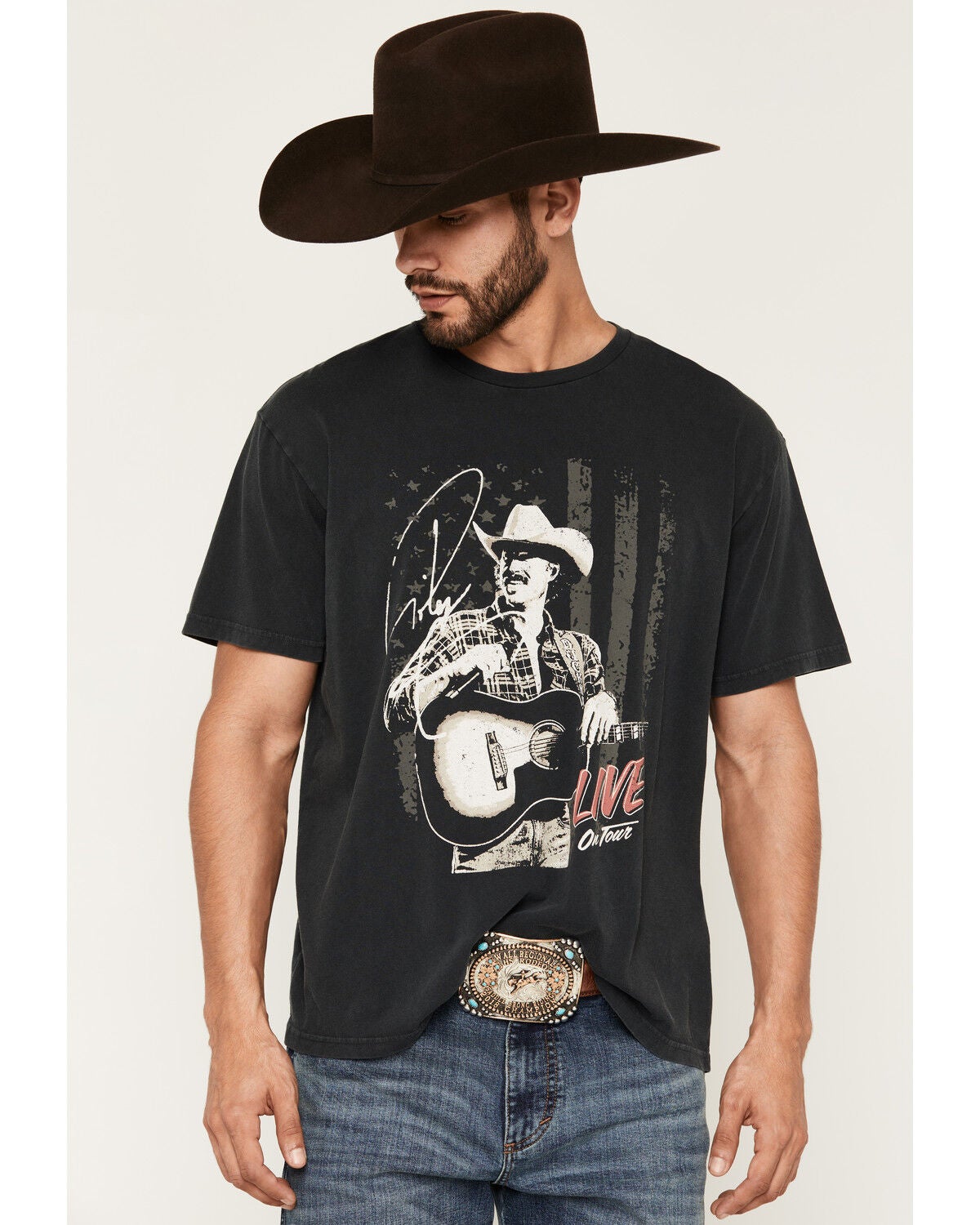 Wrangler Men's Riley Green Short Sleeve Graphic T-Shirt, Black, hi-res