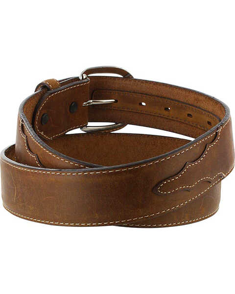 Image #3 - Justin Men's Classic Western Leather Belt , Brown, hi-res