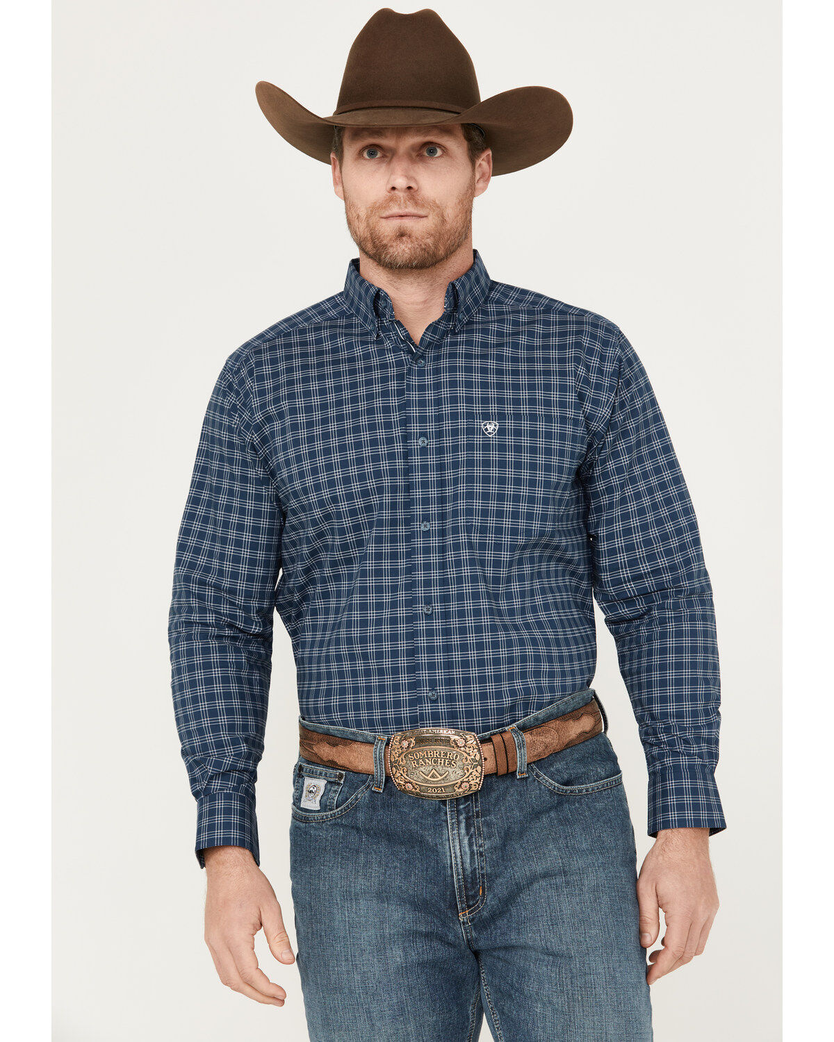 Image #1 - Ariat Men's Pro Series Karim Classic Fit Long Sleeve Button Down Western Shirt, , hi-res