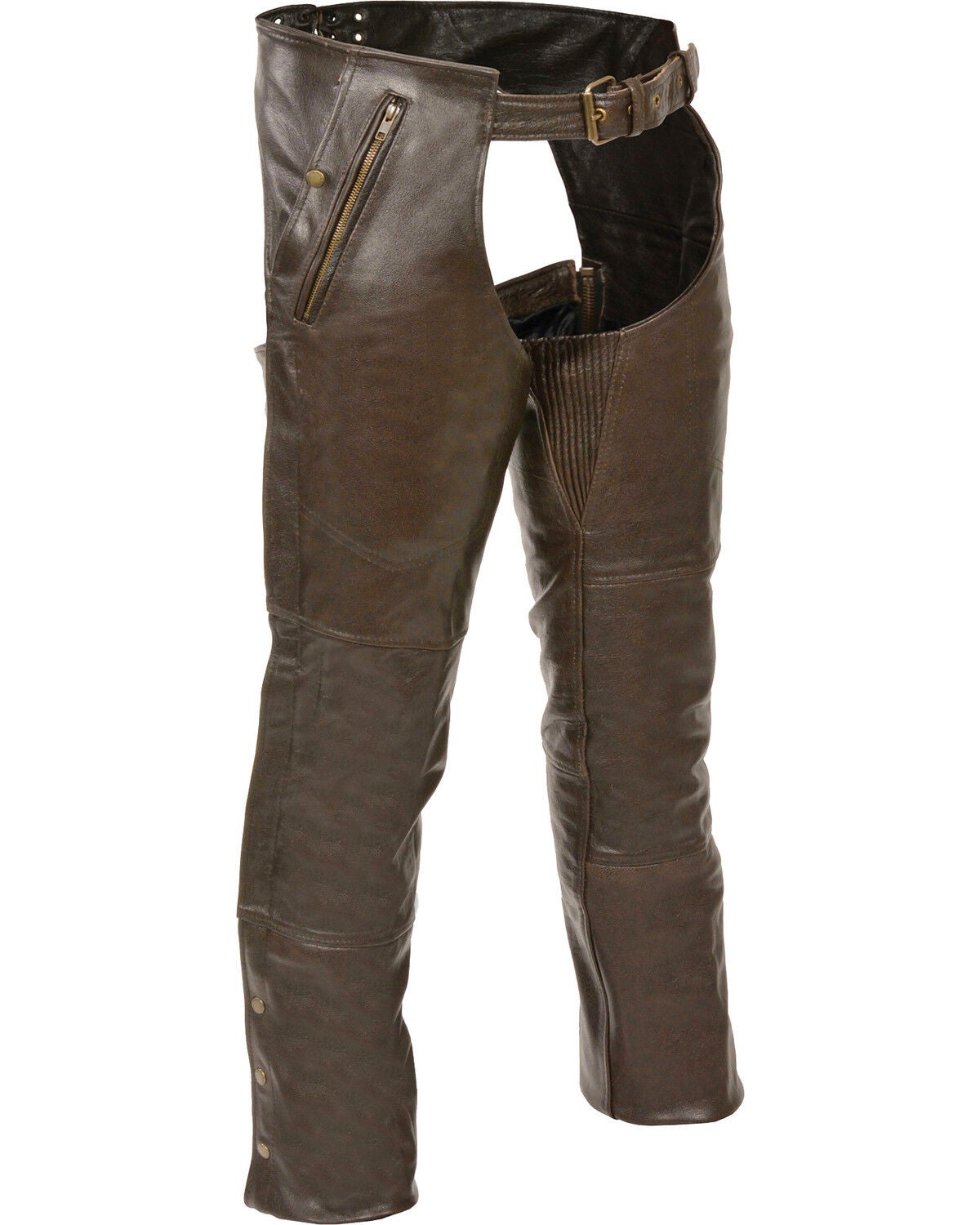 Milwaukee Leather Men's Retro Four Pocket Thermal Lined Chaps - 5X, Brown, hi-res