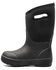 Image #3 - Bogs Boys' Classic II solid Waterproof Boots - Round Toe, Black, hi-res