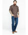 Image #6 - Outback Trading Co. Men's Plaid Print Laramie Perf. Long Sleeve Western Shirt, Olive, hi-res