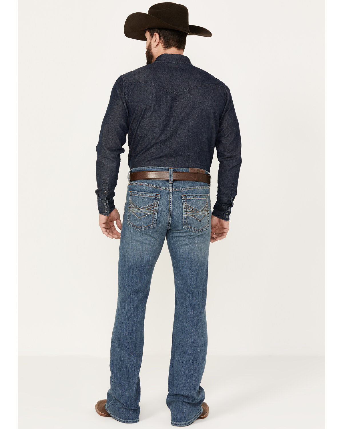 Image #3 - Cody James Men's Light A Shuck Medium Wash Relaxed Bootcut Stretch Denim Jeans, Light Medium Wash, hi-res