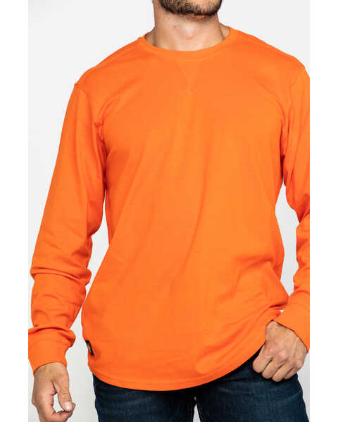 Hawx Men\'s Orange Logo Long Sleeve Work T-Shirt | Boot Barn | T-Shirts