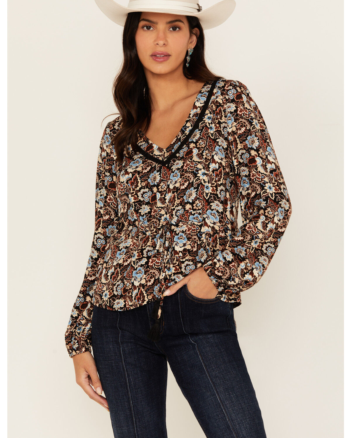 Product Name:  La La Land Women's Cowboy Lace Short Sleeve Graphic Tee