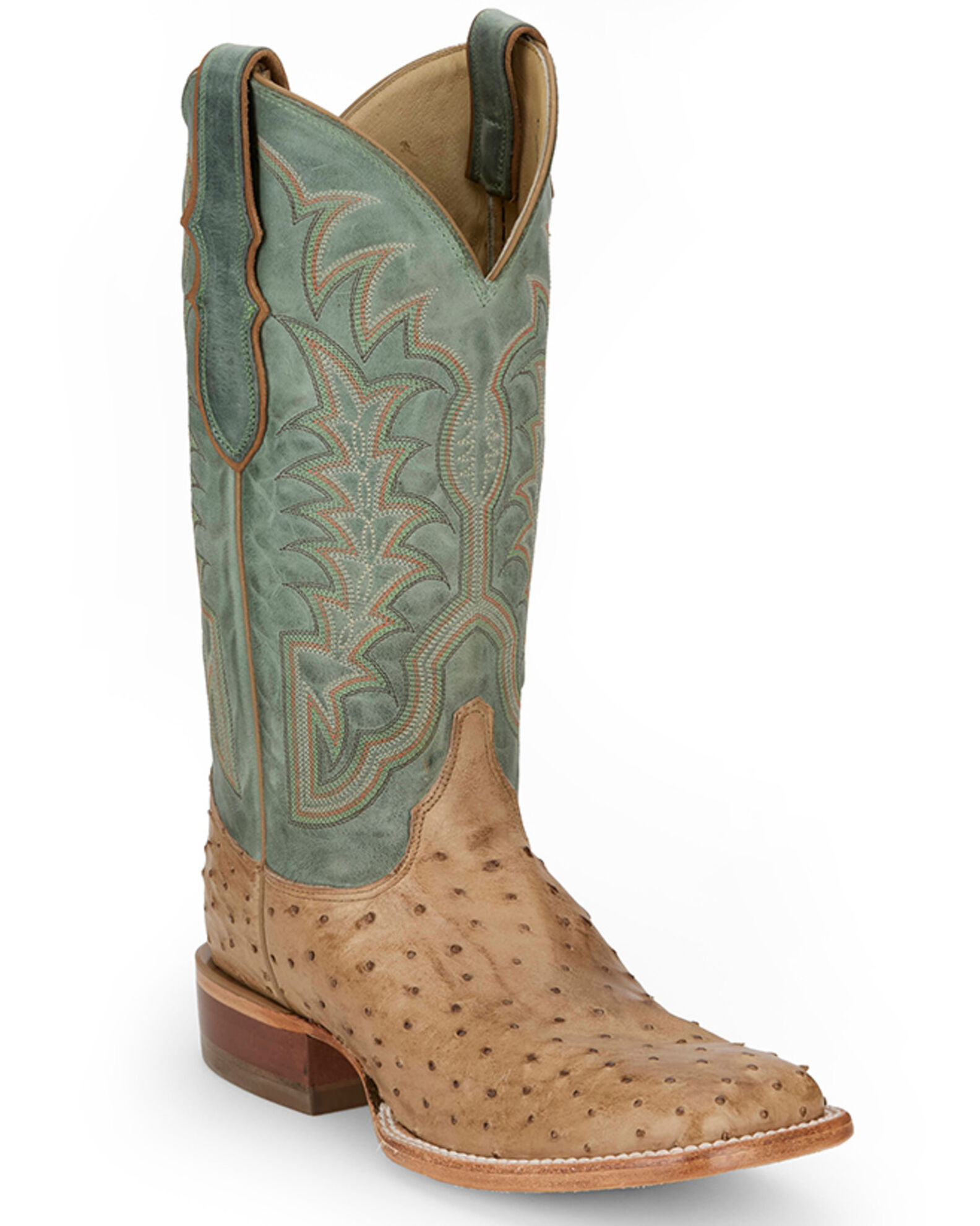 Justin ostrich boots square toe store
