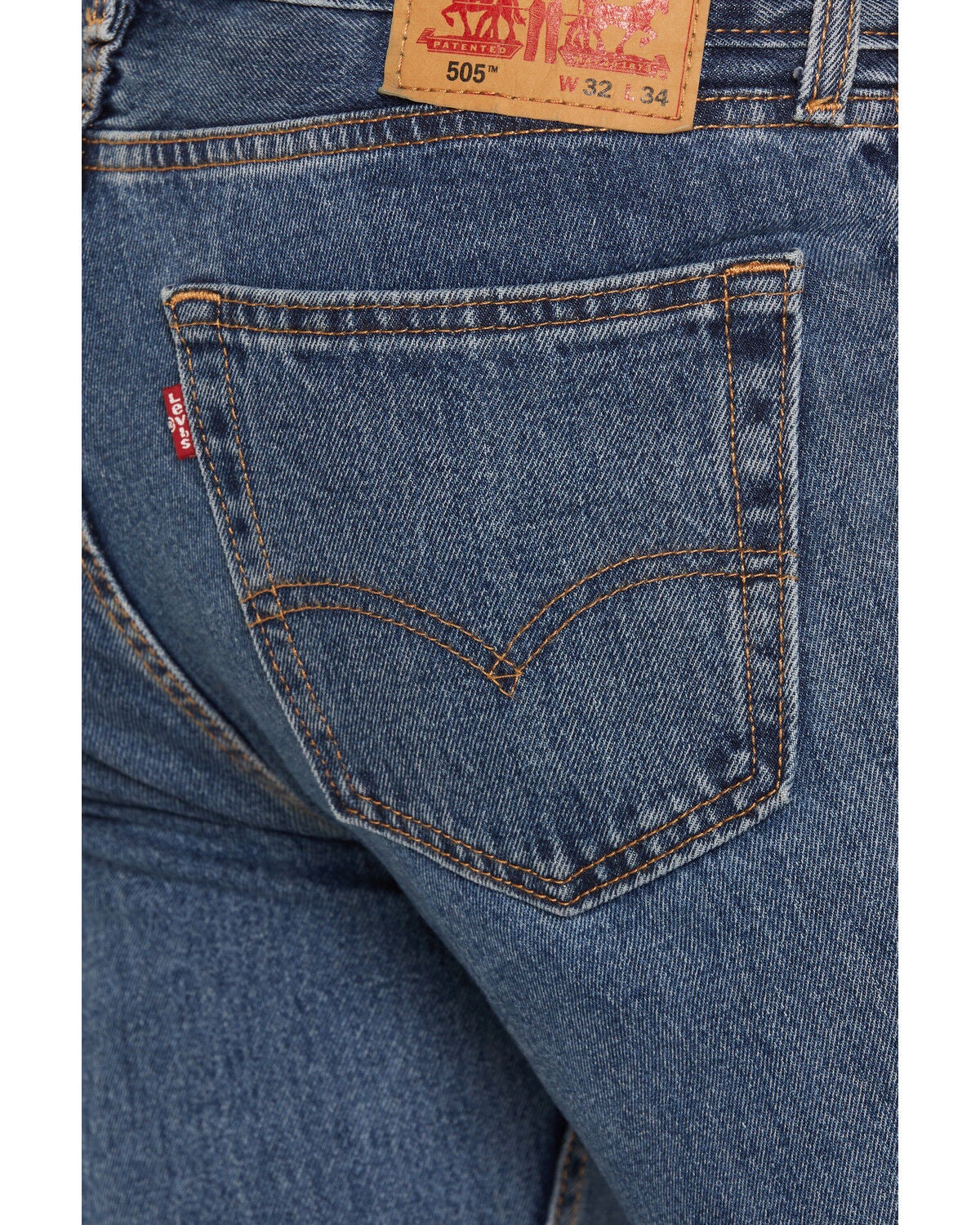 Image #4 - Levi's Men's 505 Prewashed Regular Straight Leg Denim Jeans, Stonewash, hi-res