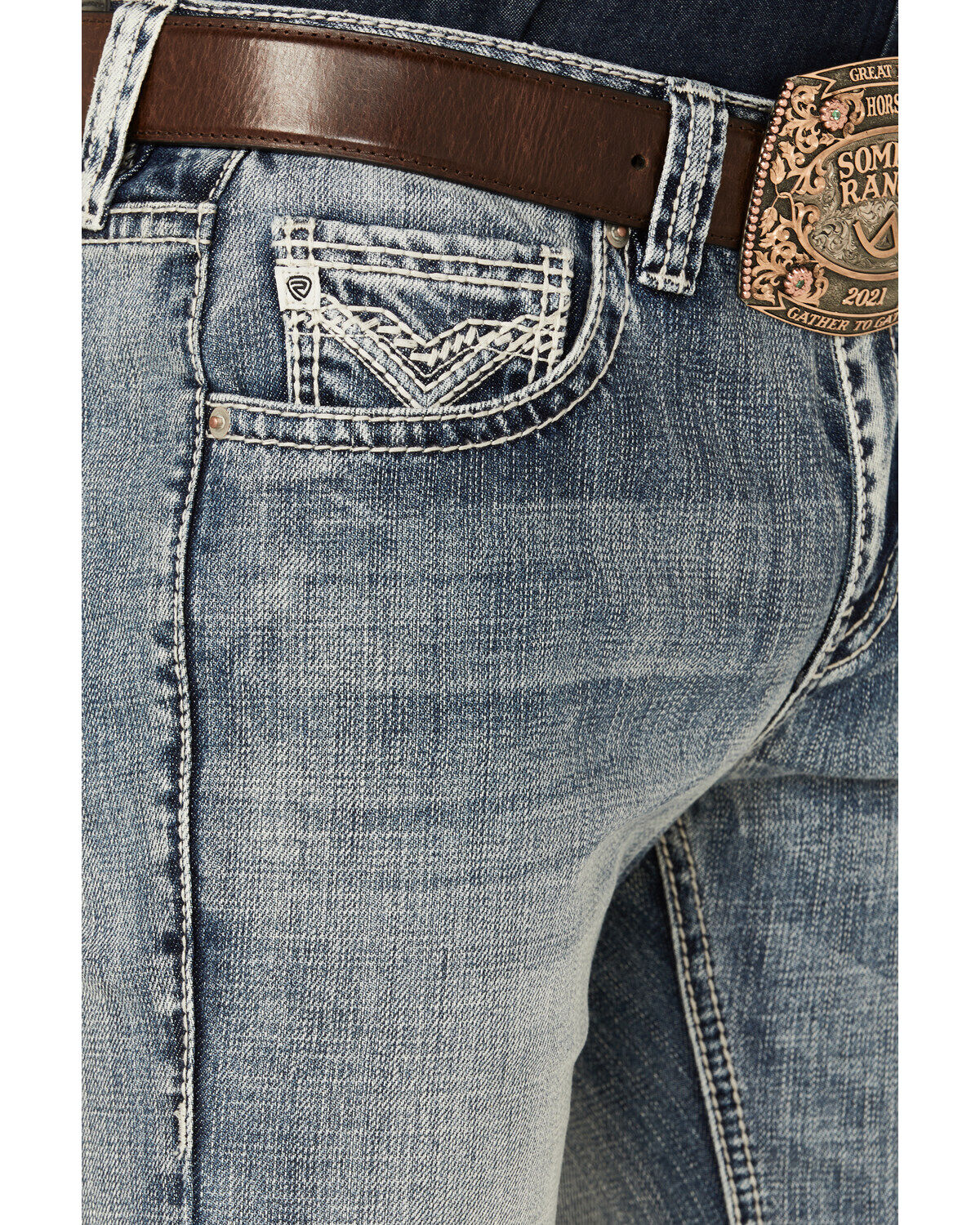 Product Name:  Rock & Roll Denim Men's Pistol Light Vintage Wash Stackable Bootcut Denim Jeans