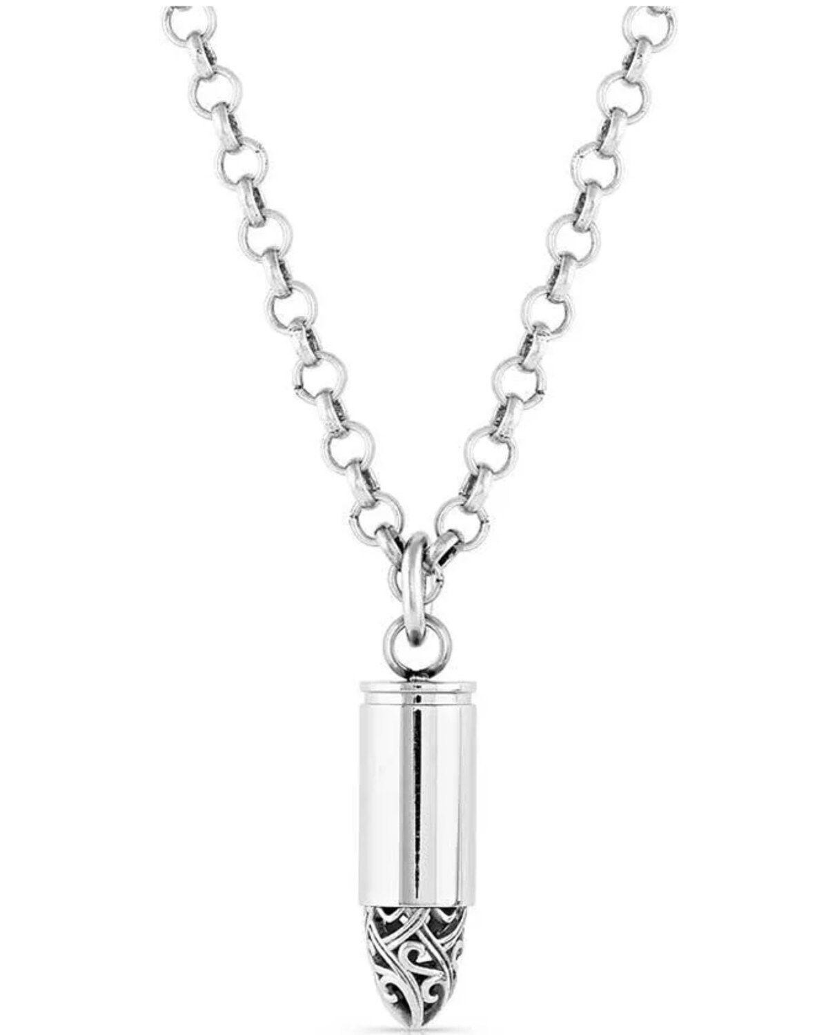Image #1 - Montana Silversmiths One Filigree Shot Bullet Necklace, Silver, hi-res