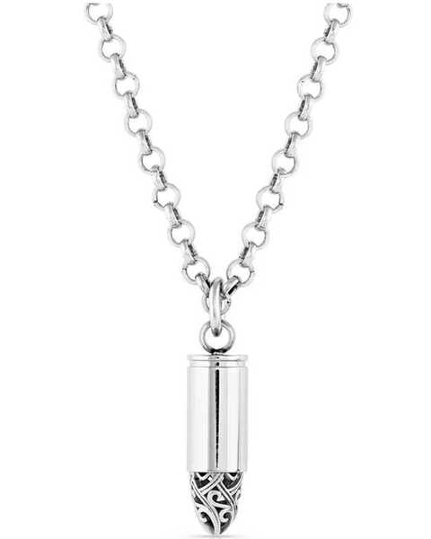 Montana Silversmiths One Filigree Shot Bullet Necklace, Silver, hi-res