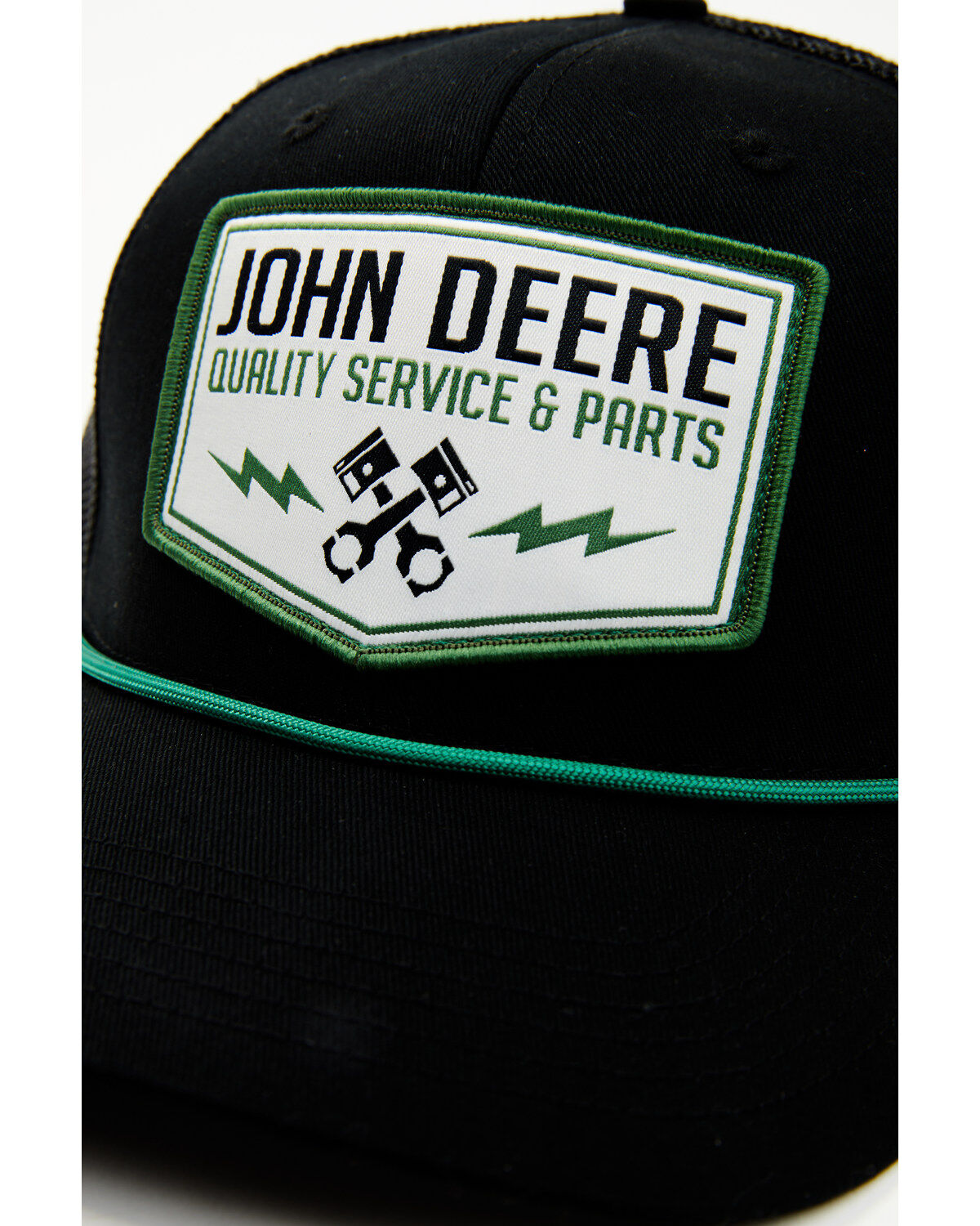 Image #2 - John Deere Men's Twill Mesh Back Trucker Cap, Black, hi-res