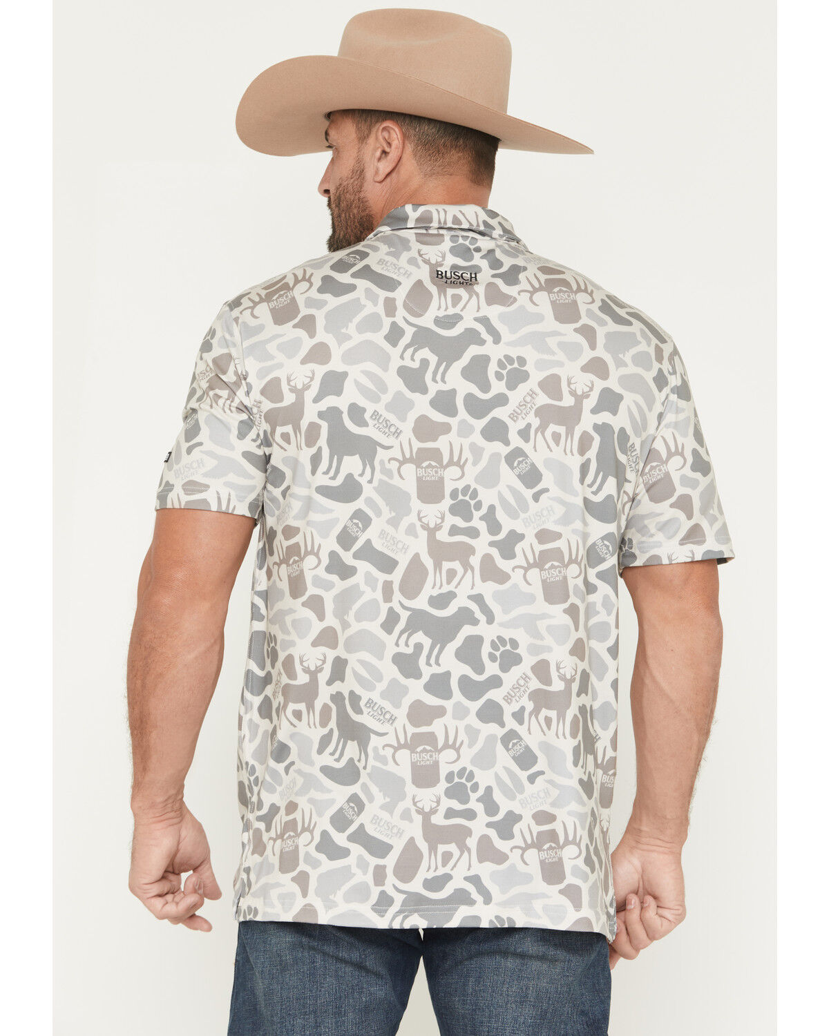 Image #4 - Buckwear Men's Busch Outdoors Short Sleeve Stretch Polo, Camouflage, hi-res