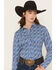 Image #1 - Ariat Women's Kirby Floral Print Long Sleeve Button-Down Stretch Western Shirt, Blue, hi-res