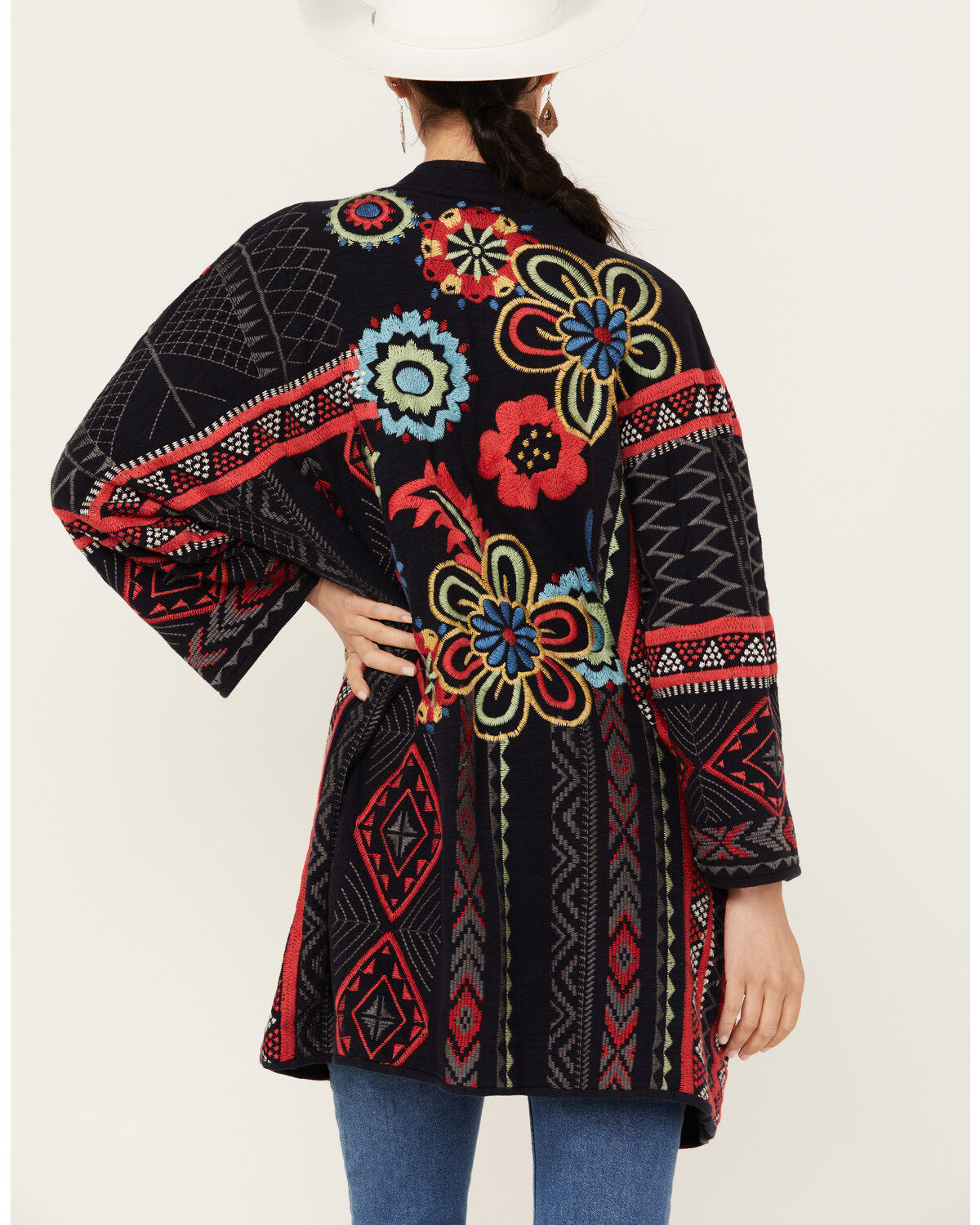Image #4 - Johnny Was Women's Rahi Kimono, Navy, hi-res
