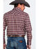 Image #2 - Roper Men's Fancy Small Plaid Embroidered Long Sleeve Western Shirt  , Brown, hi-res