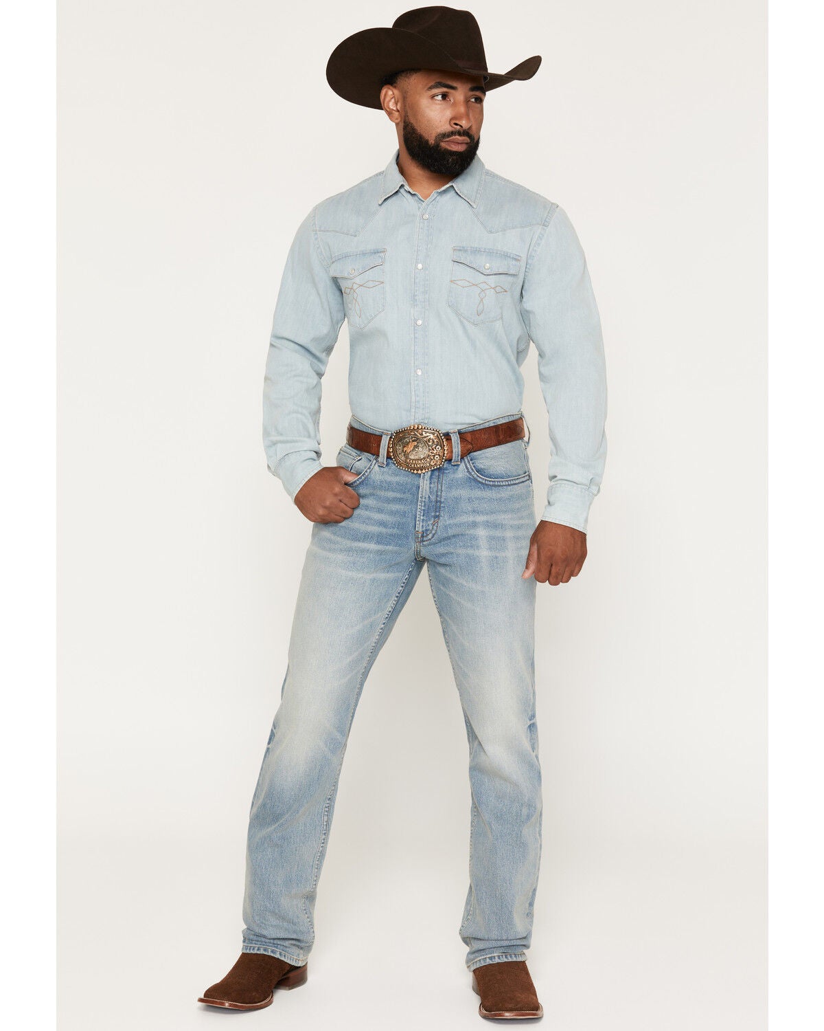 Image #1 - Cody James Men's Bunker Wash Jackson Slim Straight Stretch Denim Jeans, Light Wash, hi-res