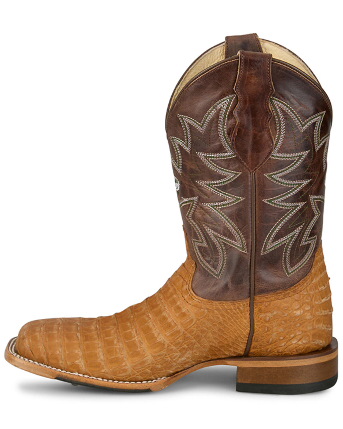 Justin Men's San Antone Exotic Caiman Western Boots - Broad Square Toe