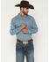 Image #1 - Ariat Men's Team Jansen Geo Print Fitted Long Sleeve Button-Down Western Shirt, Navy, hi-res