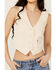 Image #3 - Levi's Women's Corduroy Tailored Vest, Cream, hi-res