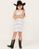Image #2 - Shyanne Girls' Ikat Print Mini Dress, White, hi-res
