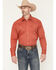 Image #2 - Roper Men's Solid Long Sleeve Snap Stretch Western Shirt, Rust Copper, hi-res