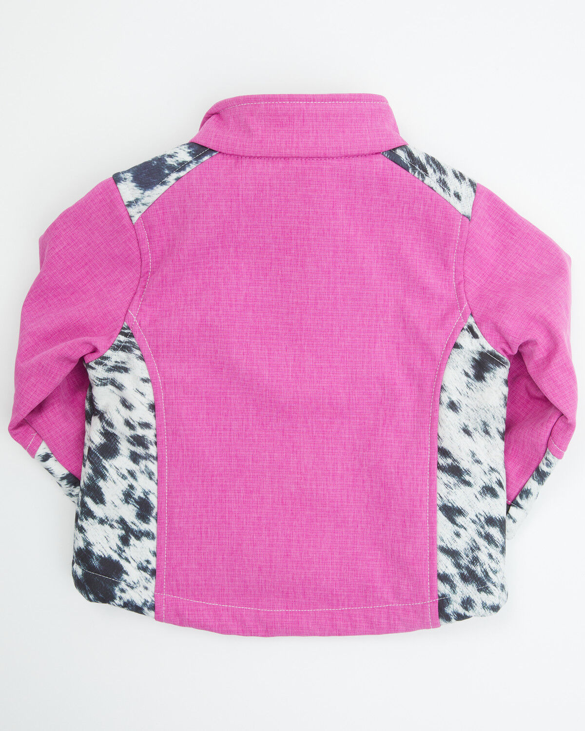 Image #3 - Cowgirl Hardware Toddler Girls' Cowhide Print Softshell Jacket, Pink, hi-res