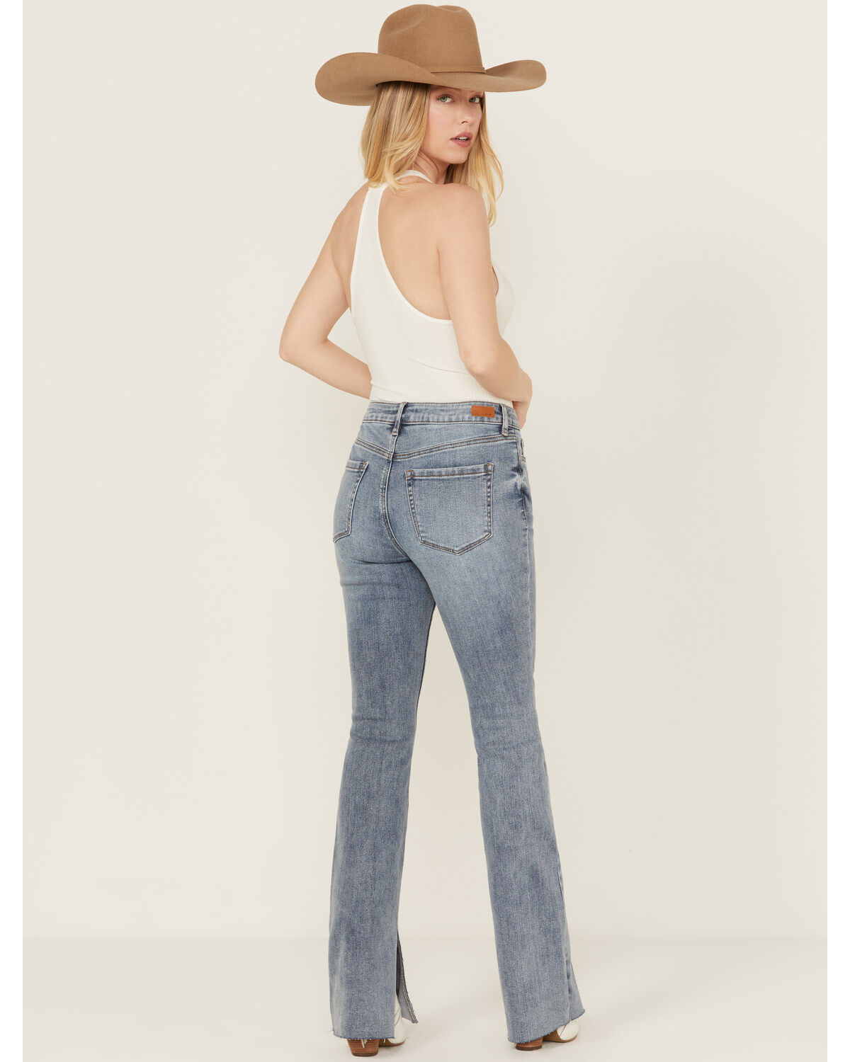 Image #3 - Cleo + Wolf Women's Torrey Medium Wash High Rise Skinny Bootcut Comfort Stretch Denim Jeans, Medium Wash, hi-res