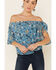 Image #3 - Shyanne Women's Floral Print Off Shoulder Short Sleeve Top, , hi-res