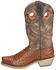 Image #3 - Smoky Mountain Men's Santa Fe Ostrich Print Performance Boots - Square Toe, Cognac, hi-res