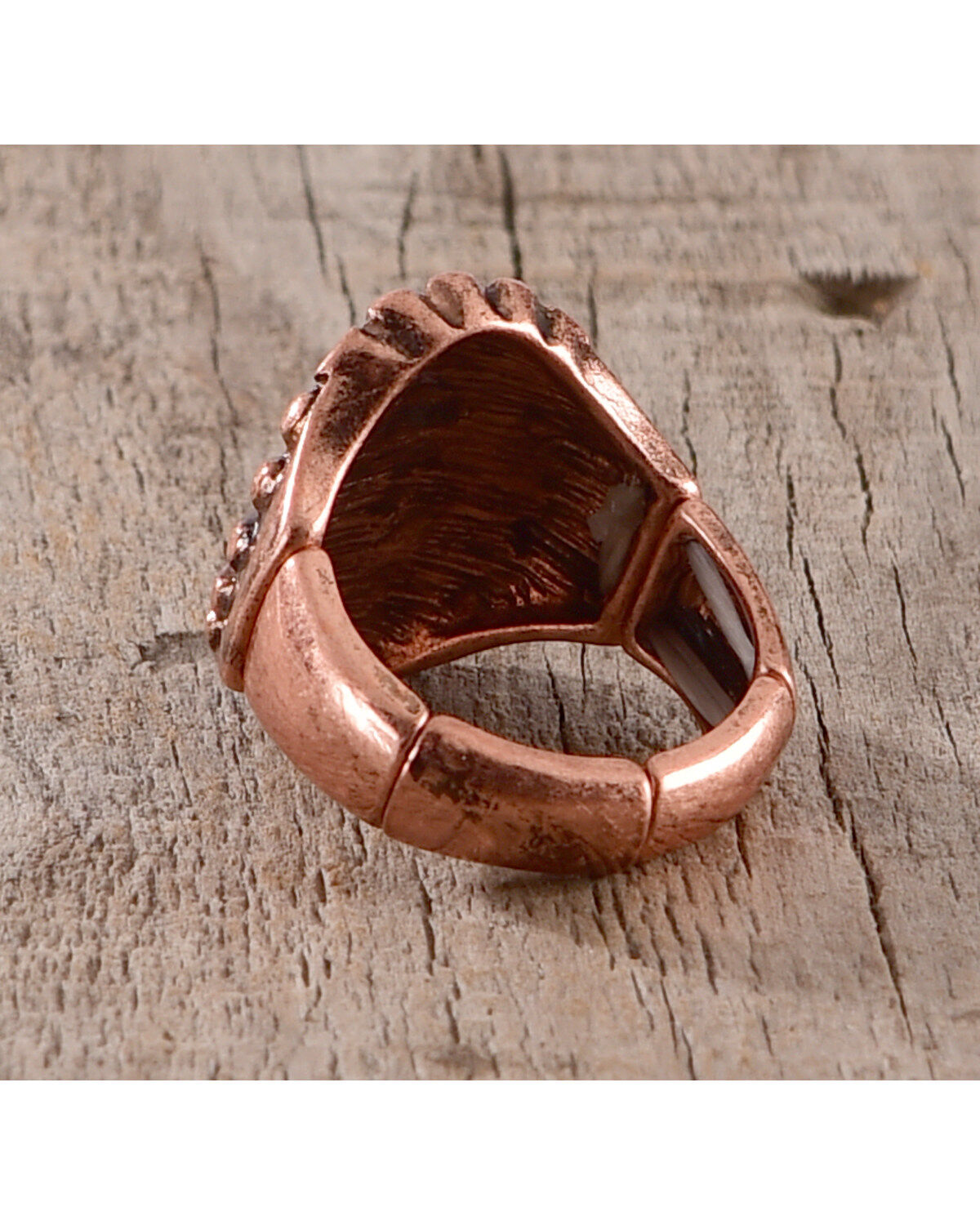 Image #3 - Shyanne Women's Texas Rose Stretch Concho Ring, Rust Copper, hi-res