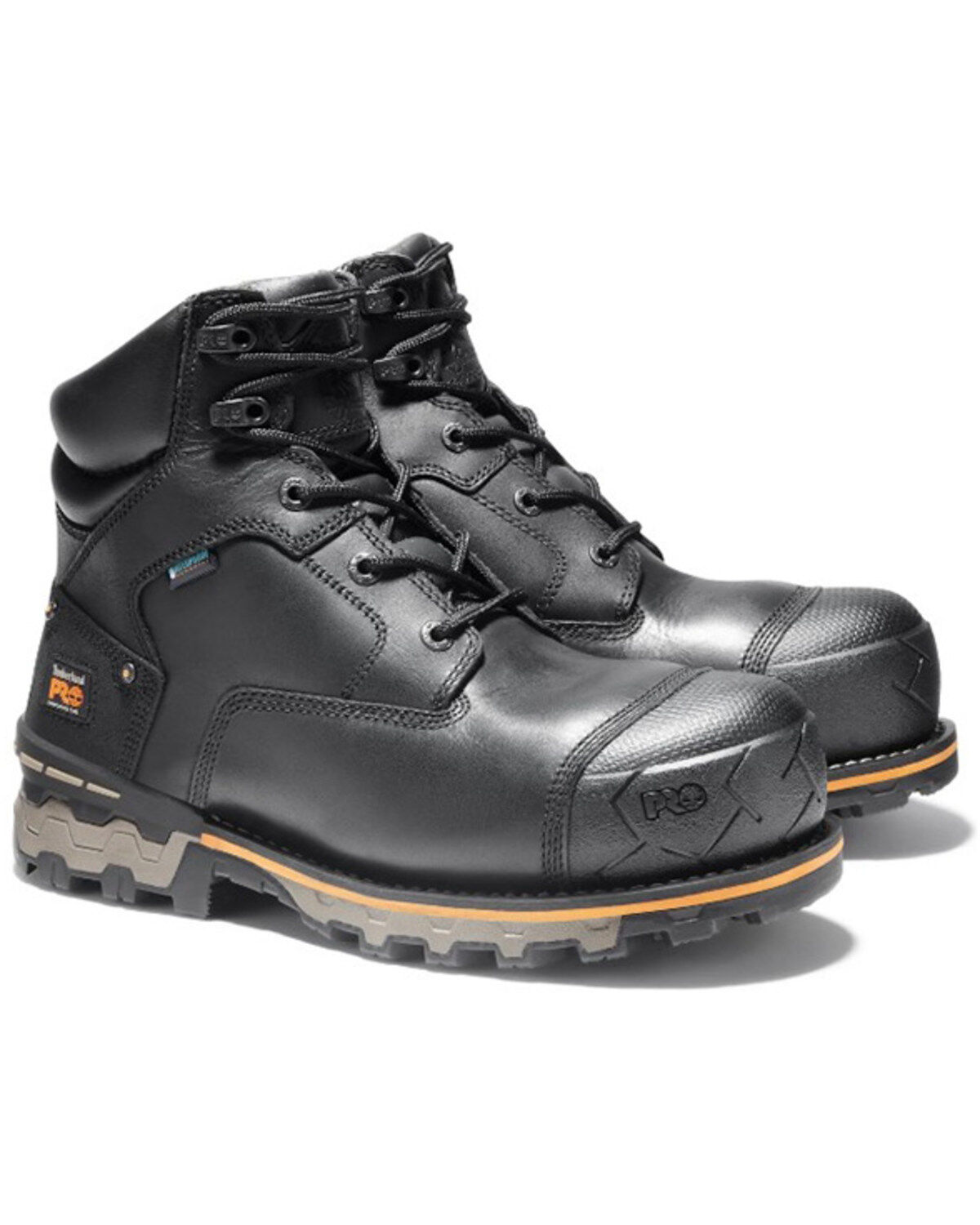 Image #1 - Timberland PRO Men's 6" Boondock Waterproof Work Boots - Composite Toe, Black, hi-res