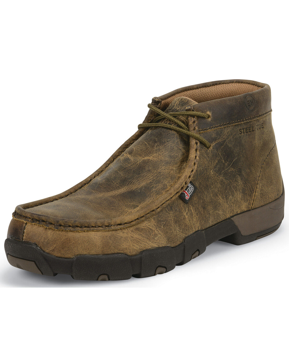 Image #2 - Justin Men's Driver Mocs, Brown, hi-res