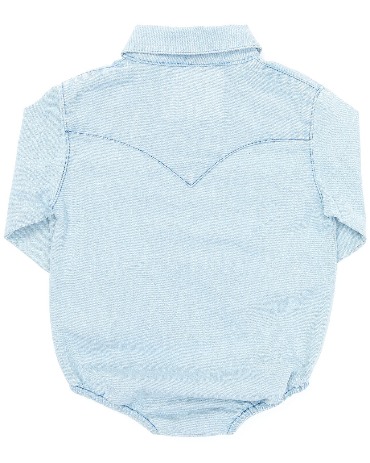 Image #4 - Wrangler Infant Boys' Long Sleeve Collared Onesie, Blue, hi-res