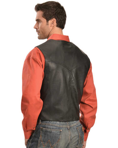 Image #2 - Scully Men's Lamb Leather Vest, Black, hi-res