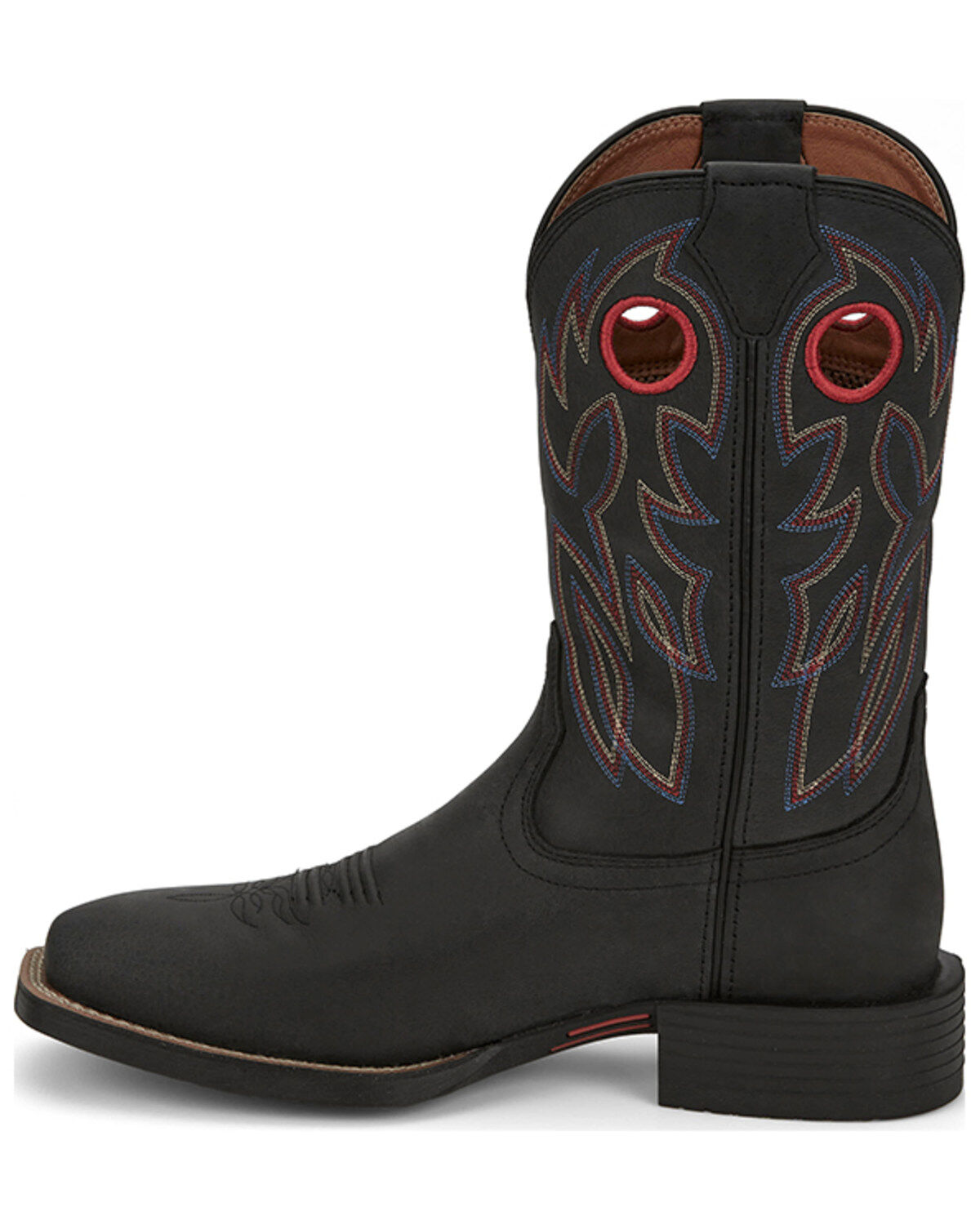 Image #3 - Justin Men's 11" Bowline Western Boots - Broad Square Toe, Black, hi-res