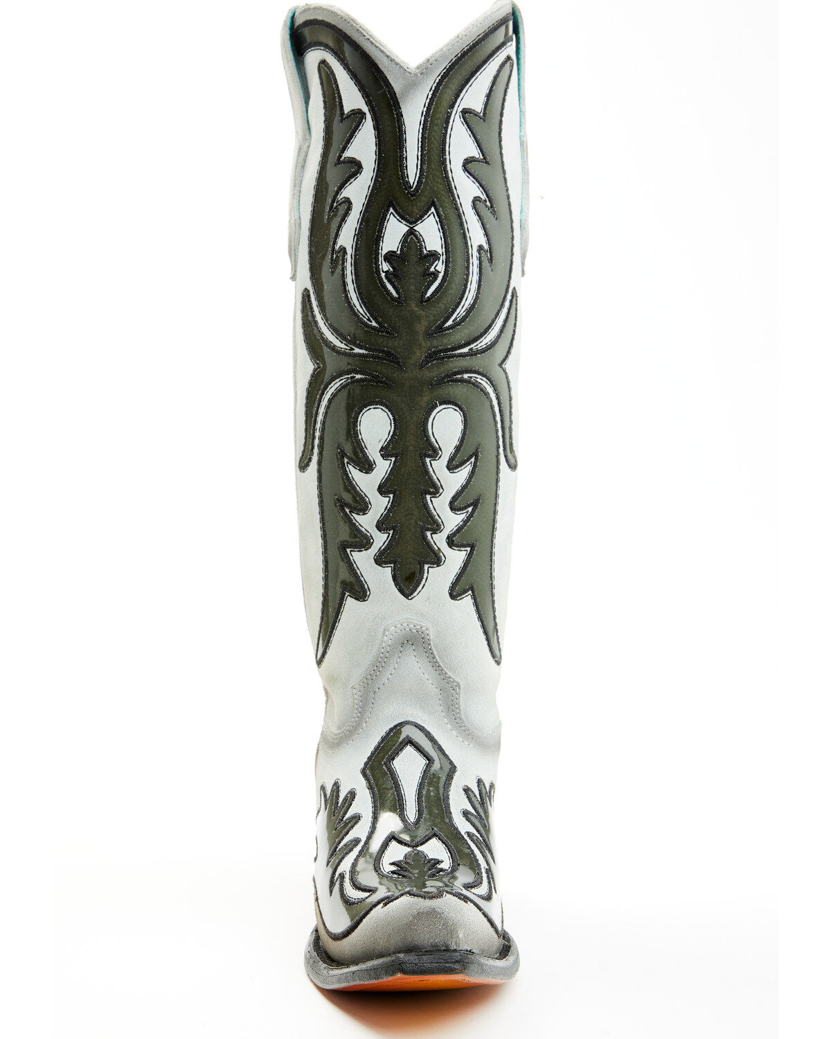 Image #4 - Corral Women's Polymer Blacklight Overlay Tall Western Boots - Snip Toe, White, hi-res
