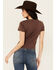 Image #4 - Cleo + Wolf Women's Auggie Short Sleeve Boxy Graphic Tee, Brown, hi-res