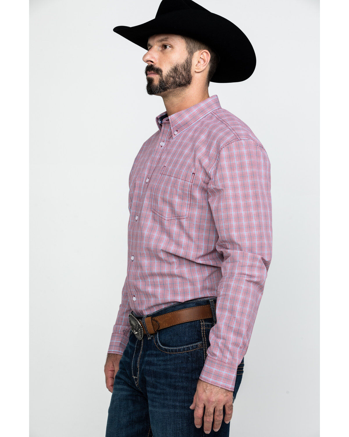 Image #3 - Cody James Core Men's Picnic Small Plaid Long Sleeve Western Shirt, , hi-res