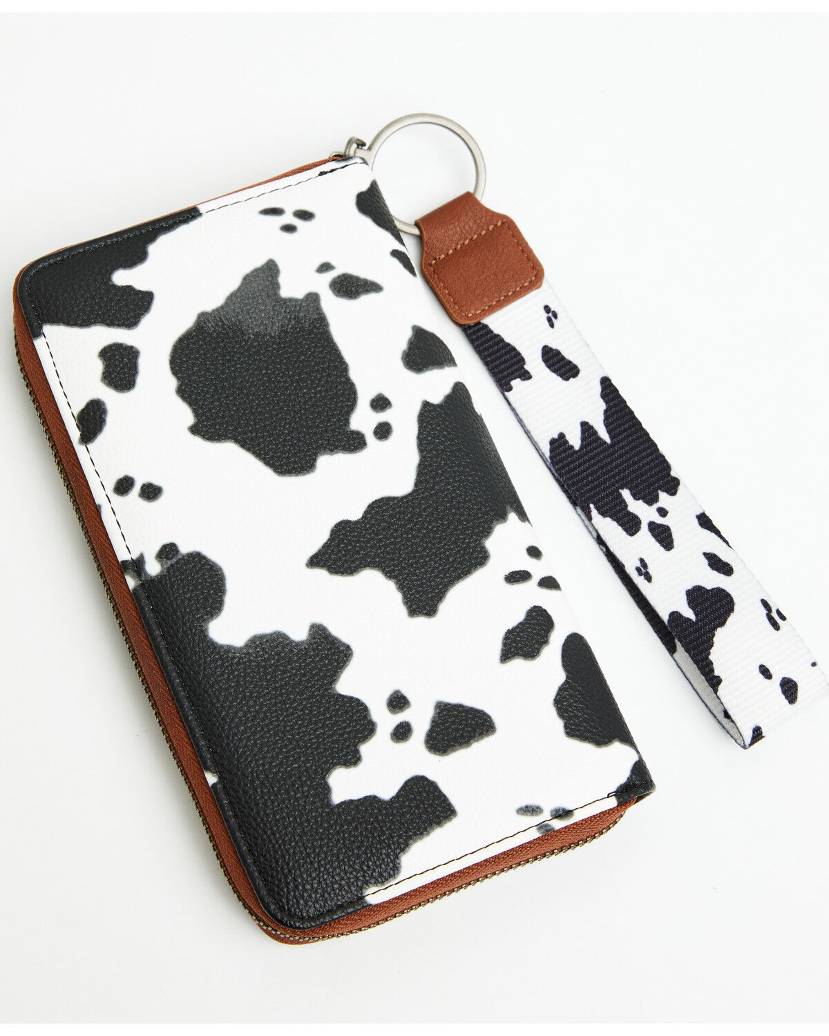 Image #2 - Wrangler Women's Boot Barn Exclusive Daisy Cow Print Wallet, Brown, hi-res