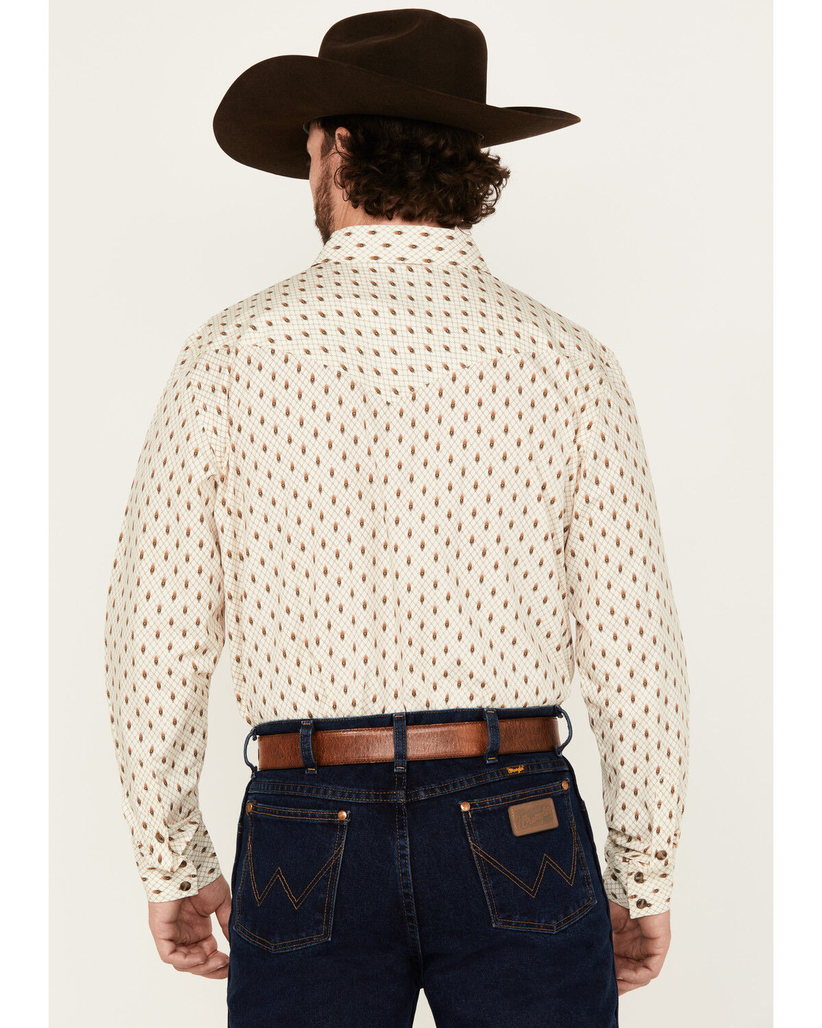 Image #4 - Gibson Trading Co Men's Firefly Geo Print Long Sleeve Snap Stretch Western Shirt, Cream, hi-res