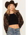 Image #2 - Shyanne Women's Leopard Print Faux Fur Coat, Charcoal, hi-res